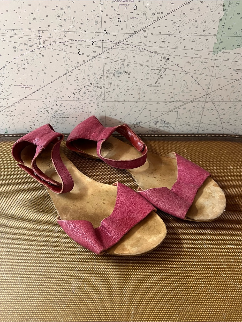 STUNNING! Cole Haan Women's Leather Sandals Pink Sz 8.5 Adjustable Ankle Strap